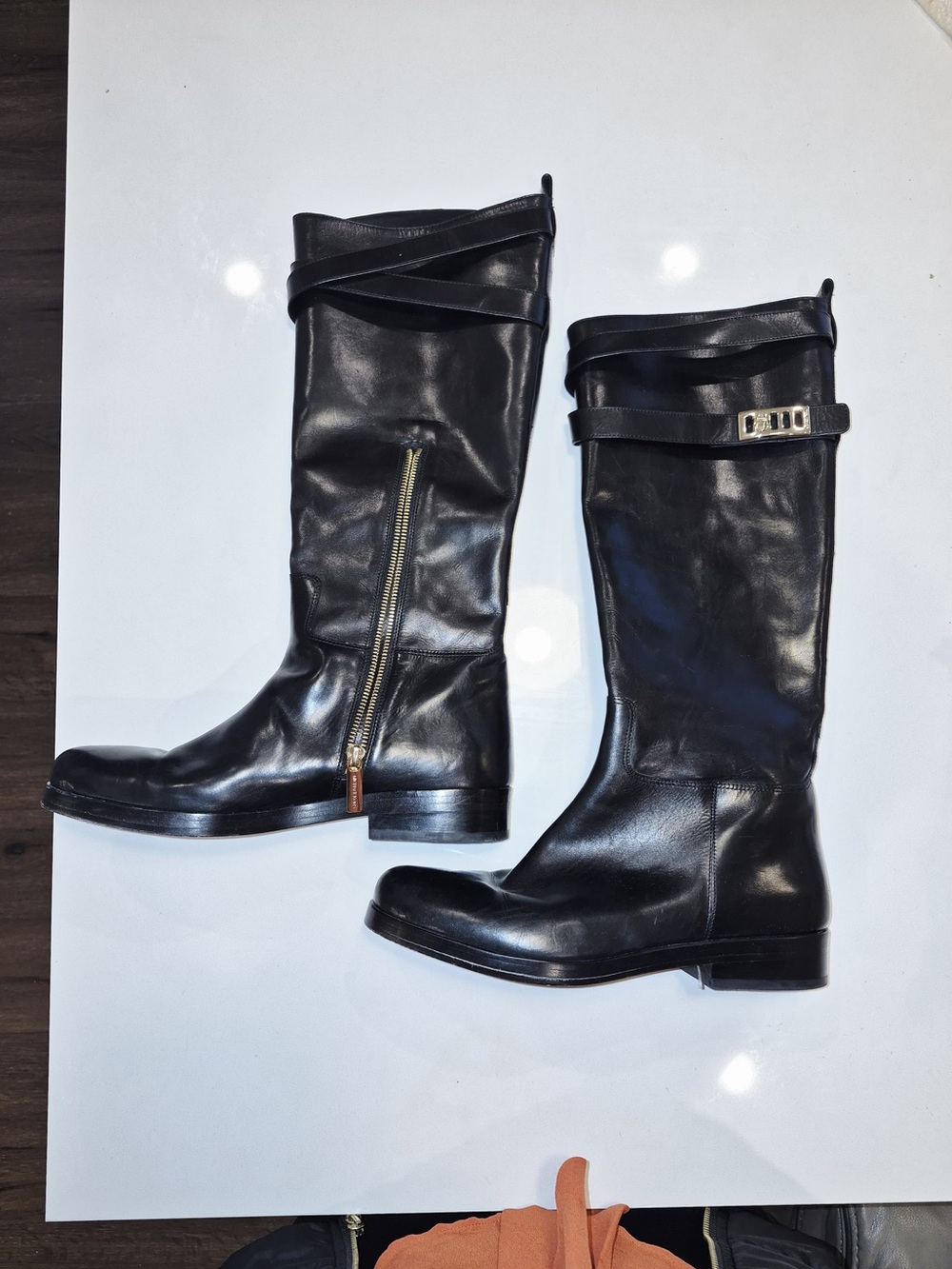 Black Leather Mid-Calf Women's Riding Boots size 9.5